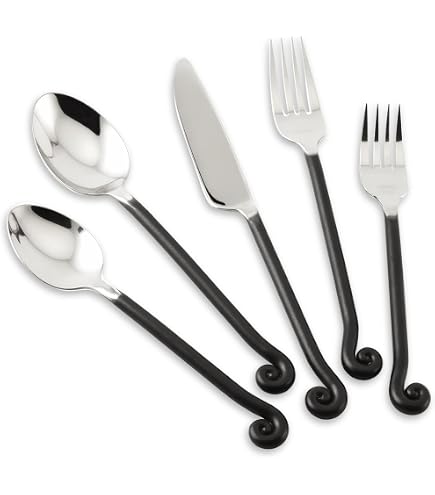 Juego De 4 Cucharas De Servicio (Esparcidores) Gourmet Settings Avalon – Acero Inoxidable 18/10, Acabado Oscuro Cuchillo Untar Gourmet Settings