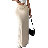 OYOANGLE Women's Long Pencil Skirt High Waisted Bodycon Casual Going Out Y2k Maxi Skirts