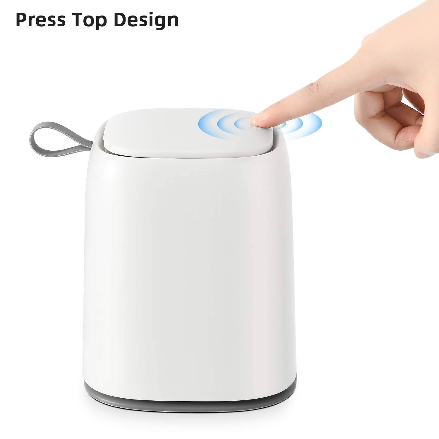 SUBEKYU 0.3 Gal Mini Desktop Trash Can with Lid for Office Countertop, Small Wastebasket for Coffee Table/Desk/Tabletop, Tiny Garbage Bin, Plastic, White: Industrial & Scientific