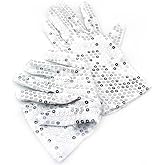 Yabber Childrens Sequin Gloves | MJ Costume | Small (6.5" Long - 2.5" Wide) Stretches Some | Dress Up | Dance | Ice Skating | Party | Sparkle | Cheer
