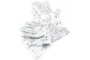 Yabber Childrens Sequin Gloves | MJ Costume | Small (6.5" Long - 2.5" Wide) Stretches Some | Dress Up | Dance | Ice Skating | Party | Sparkle | Cheer