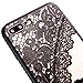 iPhone 7plus Case Finger Ring Stand - JAZ Ultra Thin Hard PC Back [3D Relief Sculpture][Silicone]Case Cover With 360 Rotating Ring Grip/Stand Holder/Shockproof For iPhone 7 Plus(Black)(lace)