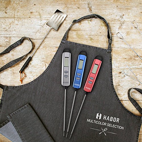 Habor Meat Thermometer, Instant Read Thermometer Digital Cooking Thermometer, Candy Thermometer with Super Long Probe for Kitchen BBQ Grill Smoker Meat Oil Milk Yogurt Temperature (Navy Blue) - Thumbnail 6