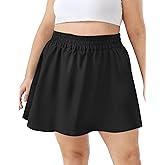 FOREYOND Plus Size Skorts for Curvy Women High Waisted Golf Tennis Skirts with Pockets Workout Athletic Skort Skirt