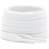 DELELE Solid Flat Shoe Laces: 2 Pairs Thick Shoelaces for Sneakers | 9MM Wide, Double Layer Hollow, Athletic Shoelaces