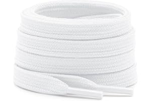 DELELE Solid Flat Shoe Laces: Hollow Thick Shoelaces for Sneakers 2 Pair