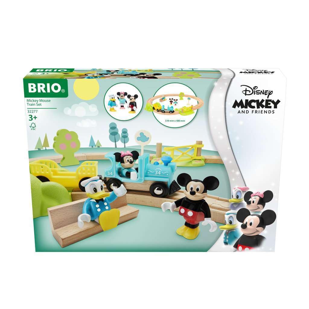 BRIO World Disney Mickey Mouse Train Set Toy for Kids Age 3 Years Up - Wooden Railway Add On Accessories