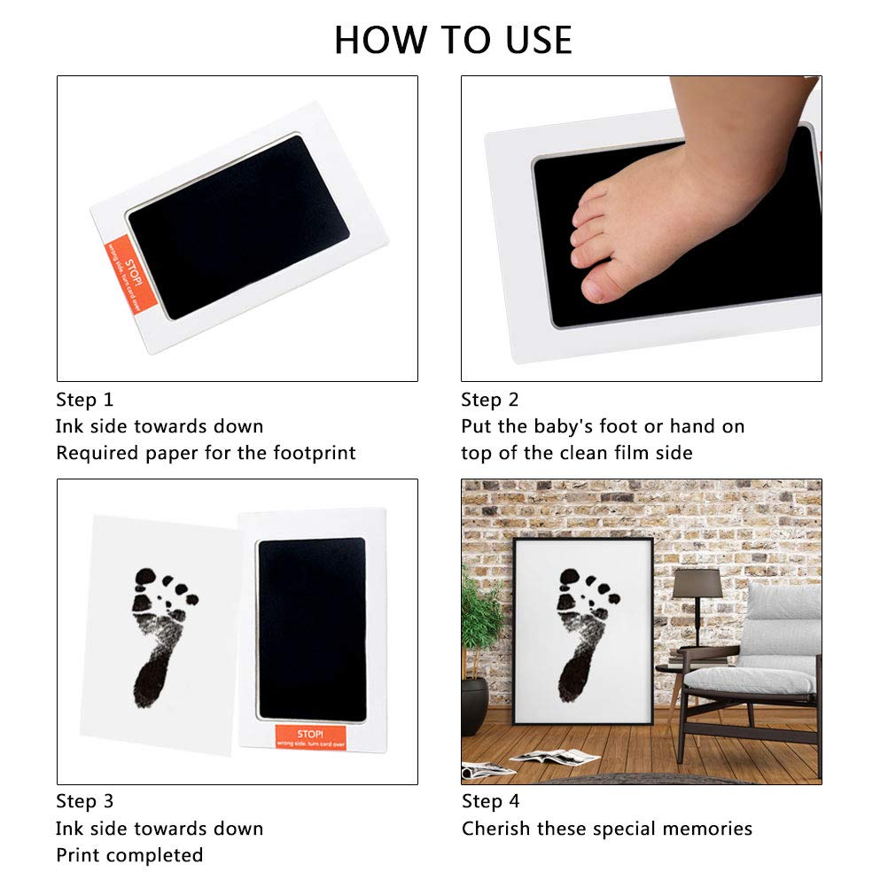 Baby Handabdruck und Stempelkissen Sichere Stempelkissen Ink pad Sicher und ungiftige Tinte - Babyhaut kommt nicht mit Farbe in Berührung, das ideale Babyparty Geschenk