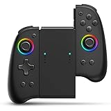 Joypad Controller, binbok Joypad Support 8 Colour Adjustable LED，Wake-up Function, Wireless Joy Con Controller with Dual Vibr