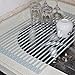 LifeQVC Over the Sink Dish Drying Rack Foldable Small Mat Roll-up Silicone Compact Dish Drainer 20.5