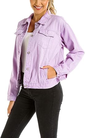 lilac cropped denim jacket