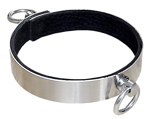 Edelstahlhalsband Metallhalsband Stahlhalsband Edelstahl Halsband Halsschmuck mit Ring der O / Größe: Maßanfertigung / gepols