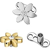 AccGin 2Pcs Cubic Zirconia Dermal Anchor Tops and Base Surgical Steel Dainty Crystal Microdermals Body Piercings Studs Punk Personalized Jewelry Gifts for Women Hypoallergenic Silver Gold 14G