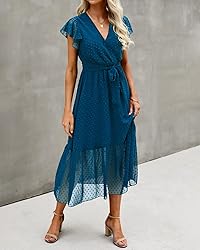 BTFBM Women Summer Bohemian Floral Casual Wrap V