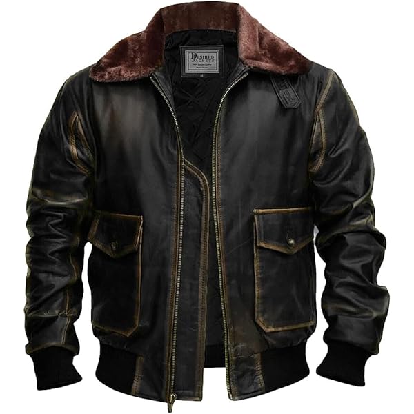 RSH LeatherCraft G1 Distressed Brown Goatskin Leather Bomber