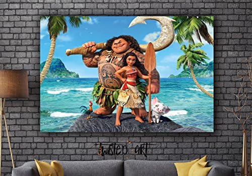Moana Kids Disney Movie Framed Canvas Art Print - Movie Print - Wall Hanging