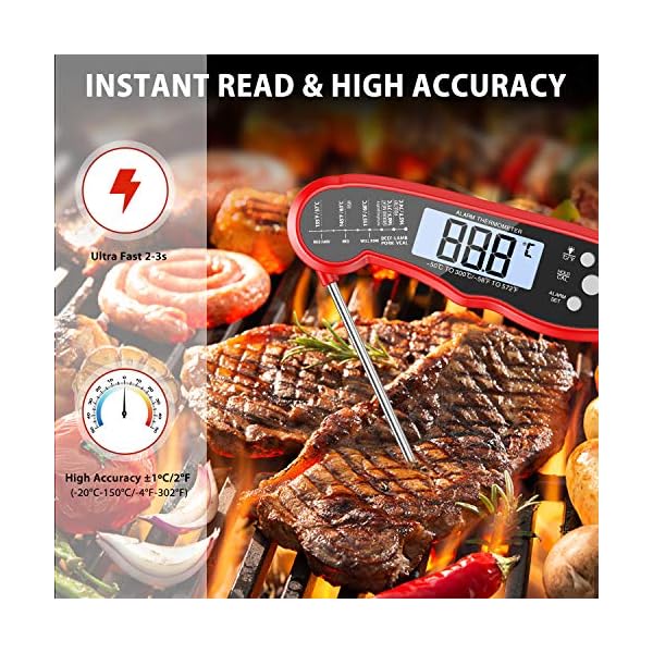 NIXIUKOL-Meat-Thermometer-Digital-Cooking-Thermometer-with-Instant-Read-2-Probe-Large-LCD-Screen-Temperature-Alarm-Magnet-Food-Thermometer-Perfect-for-Kitchen-Milk-BBQ-Grill-Oven-red NIXIUKOL Meat Thermometer Digital Cooking Thermometer with Instant Read, 2 Probe, Large LCD Screen, Temperature Alarm…