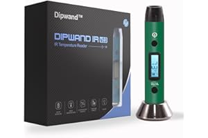 DIPWAND Quartz IR Thermometer, Designed for Quartz Surface Glass Temperature Measuring, Portable, 0F ~ 999°F, with Metal Holder in The Kits, Gift Box Packed (Dark Green)