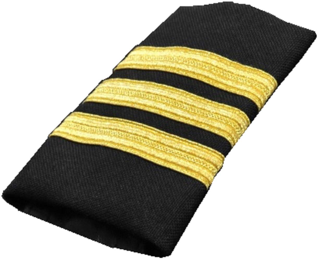 Aero PhoenixAeroPhoenix - Pilot Three Bar Epaulets - First Officer- Gold Metallic on Black