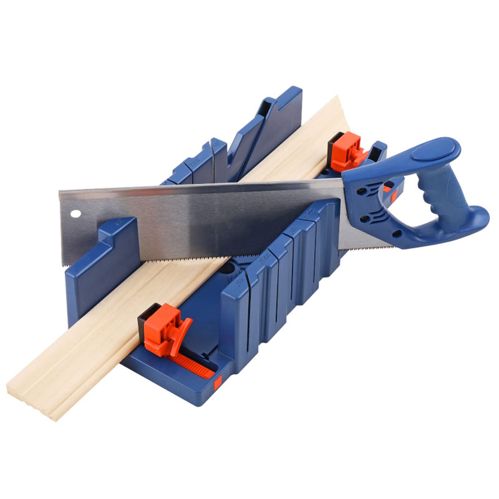 45° Miter Box with Saw Included, Rugged Stable Reinforced Steel Back Saw for Accurate Cutting