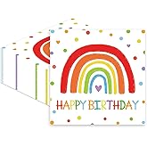 Happy Birthday Paper Napkins Disposable Rainbow Dessert Napkins Party Supplies for Baby Shower Weddings,Birthday,Bar Party Favors