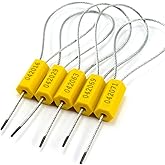 Leadseals(R) 50 Security Cable Seals Numbered Security Tags Tamper Proof Tags Pull Tight Steel Wire Seals for Truck, Trailers, Cargo, Containers, Vans, Oil Tank, Milk Vehicle (Yellow)