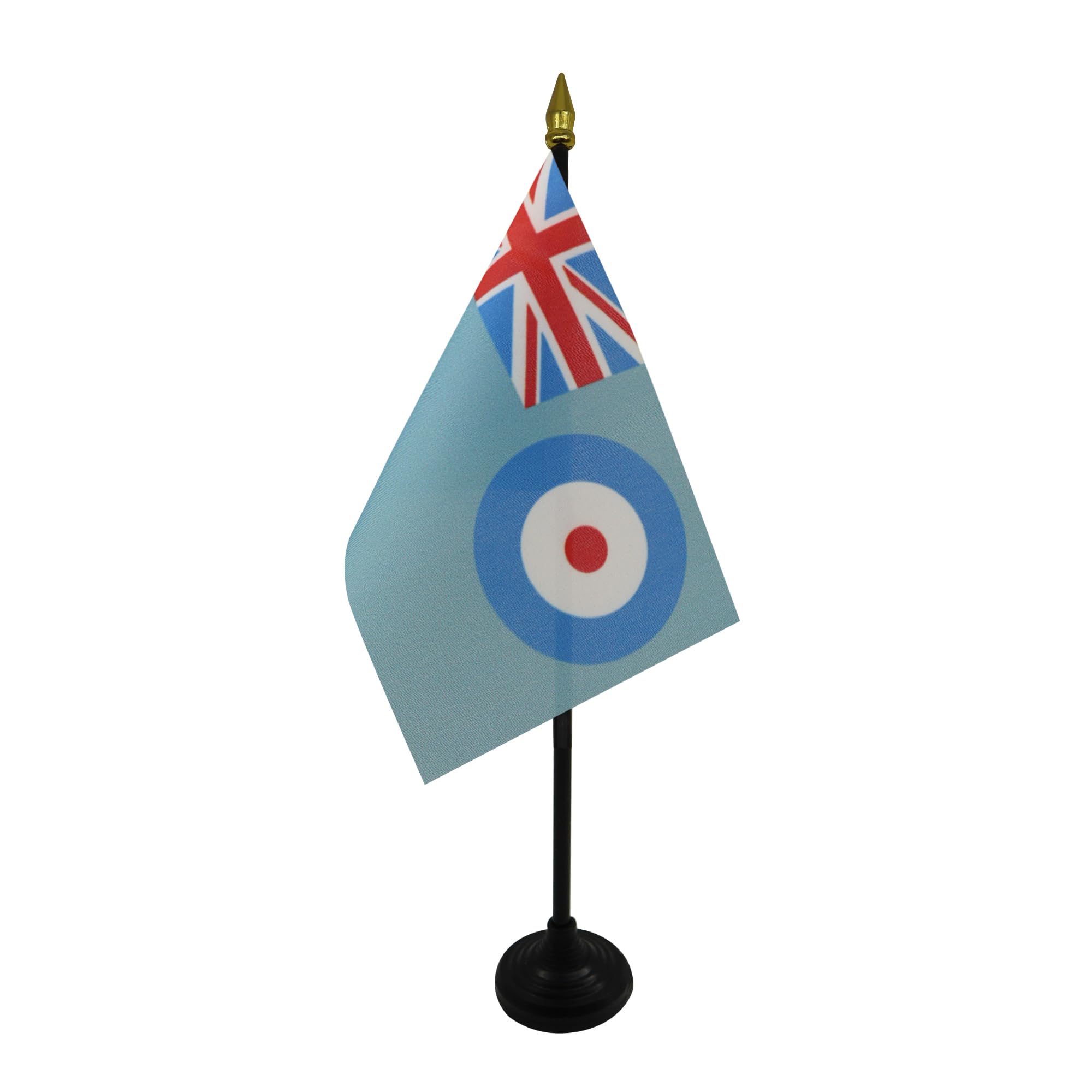 AZ FLAG - RAF Ensign Table Flag 4'' x 6'' - Royal Air Force Ensign Mini Desk Flag 100% Polyester 15 x 10 cm - Office Mini Banner with 10'' Pole - Golden Spear