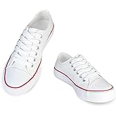 Canvas Shoes for Women Casual Low Top Sneakers, Womens Fashion Classic Lace Up Walking Shoes for Everyday Wear