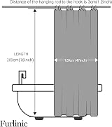 Furlinic Shower Curtain 120x200cm Beige Mould Proof Waterproof Polyester view 6