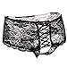 ohyeahlady Women Lace Thongs Panties Plus Size Underwear Sexy Knickers Tangas Black 6X-Large=US 16-18