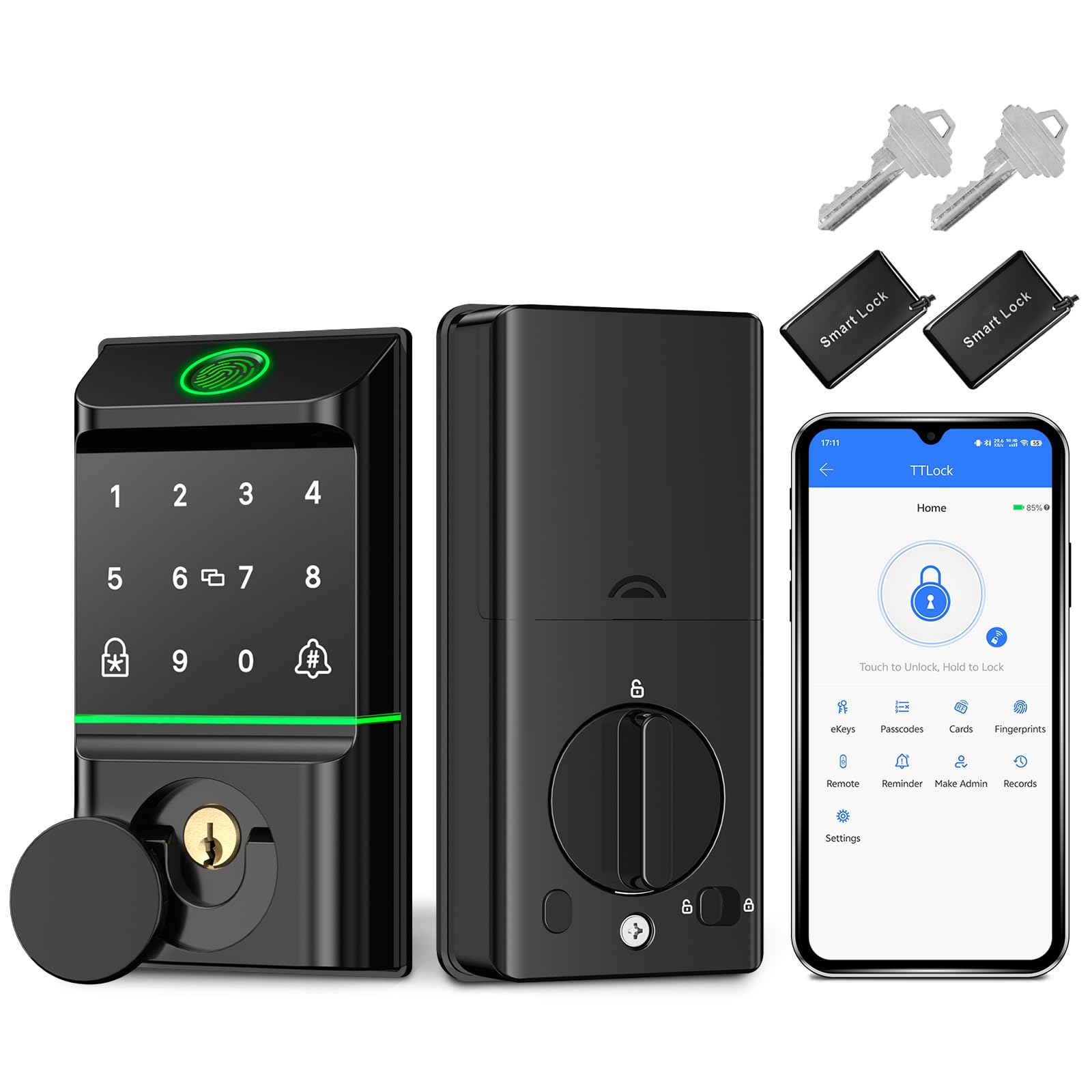 Photo 1 of Smart Lock Keyless Entry Door Locks Smart Lock for Front Door Fingerprint Door Lock App Remote Control Automatic Locking and Safety Locking Function Easy to Install