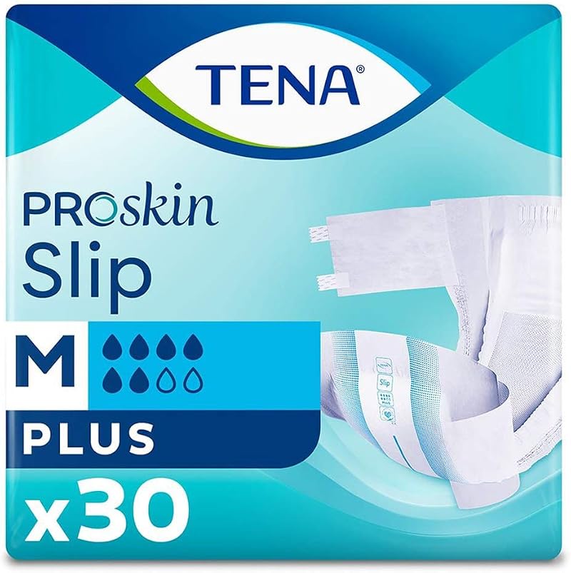 TENA ProSkin Incontinence Slip Plus Medium 30 Count White