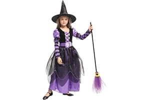 Narecte Halloween Costumes for Girls Halloween Costumes,Witch Costume for Girls Witch Costume,Kids Witch Costume