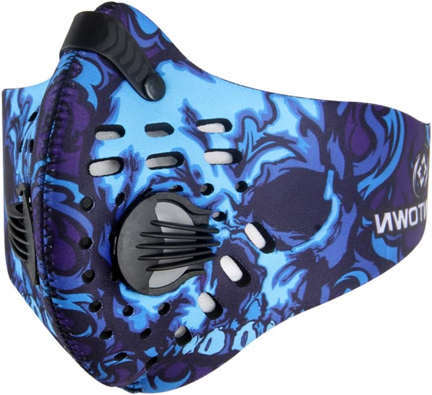 GUKOO Anti-pollution Sports Mask - Dust Mask with Activated N99 Carbon Air Filter. Adjustable Strap and nose clip. Protection against Exhaust fumes, smog, pollen allergy, PM2.5 dus