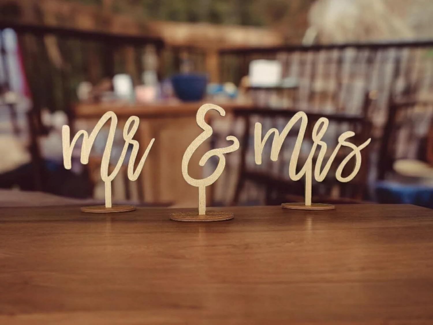 Photo 1 of 3PCS Wooden Mr and Mrs Sign for Head Table,Bridal Shower Sign for Wedding Party Decorations,Bride and Groom Table Decorations for Engagement Wedding Bridal Shower Party Supplies