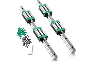 CNCMANS HGR20 Linear Guide Rail kit 2Pcs HGR20 800mm Linear Slide Rails and 4Pcs HGH20CA Linear Blocks Bearing Block, Anti Rust and High Precision CNC Parts for Automated Printer