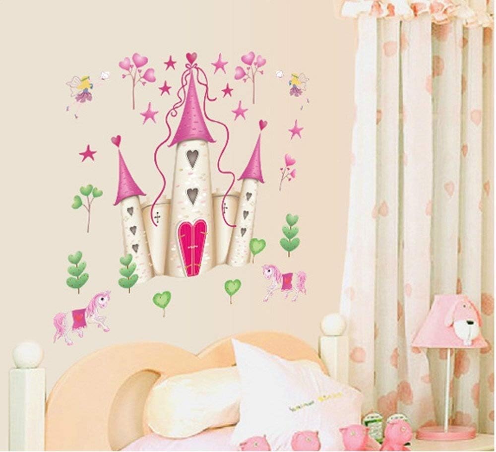 Toises Bebe Puericulture Decalmile Stickers Muraux Princesse Chateau Hauteur Mesure Tableau Autocollants Mural Pour Enfants Chambre Bebe Fille