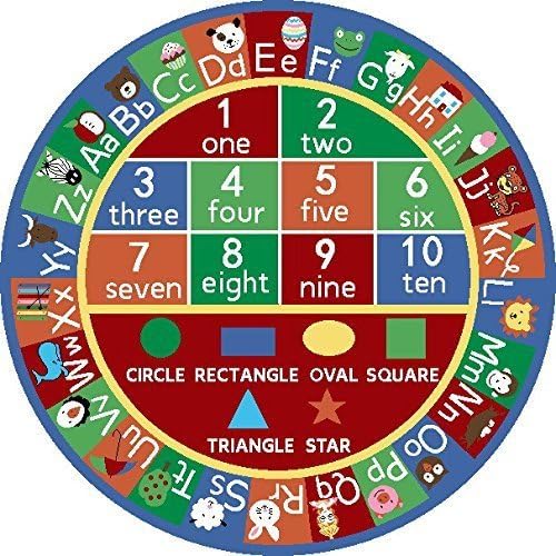 Kids Abc Educational With Shapes Round 3'3" Area Rug - 755