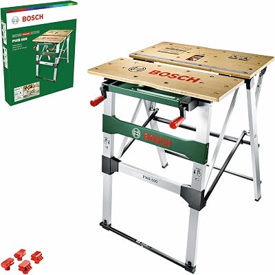 Bosch PWB 600 Work Bench with 4 Clamping Jaws 200 kg Load Carton Packaging
