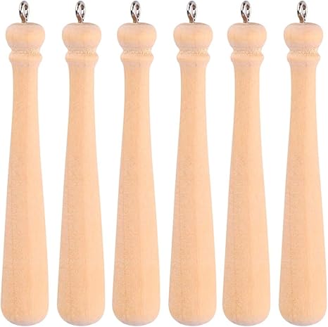 Amazon Co Jp Heallily 50ピース木製野球バットチャームキーホルダーペンダント用diyキーホルダーキーリングクラフト用品 ホーム キッチン