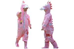 Toddler Rain Suit Baby Rain Suit with Hood Waterproof Coverall One Piece Rain Suit Kids(3-10 Years)