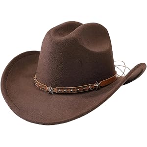 Western Cowboy Hat for Men Women Classic Roll Up Fedora Wide Brim Belt Fedora Hats Unisex Caps