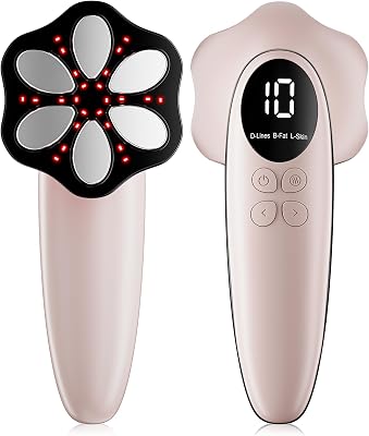 Cellulite Massagegerät Anti Lipödem Handmassagegerät, Nachgewiesene Wirksamkeit, mit 6 MassageköPfen, Geeignet für Bauch, Taille, Arme, Beine, Gesäß (Roségold)
