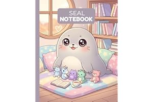 Seal Notebook: Pastel, Cozy, and Wide-Ruled Journal – 110 Pages for School, Writing, Notes – Perfect Gift for Kids, Students 