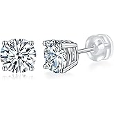 Moissanite Stud Earrings 925 Sterling Silver Lab Created Earrings for Women Men DOJOJOSA Jewelry Gifts