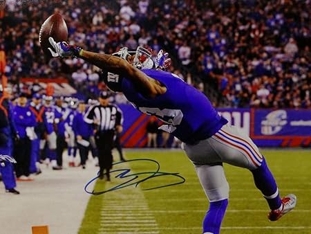 Odell Beckham Jr New York Giants one handed amazing catch unsigned 8x10 photo