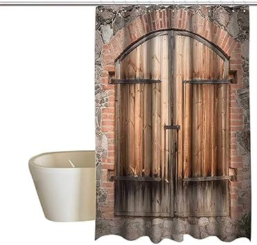 Amazon Com Ewaskyonline Rustic Hotel Style Shower Curtain Wooden