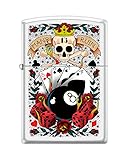 Zippo Lighter-Gambling White Matte Windproof