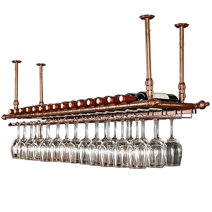 Hyxqyjj Ceiling Wine Rack Hanging Wine Glass Holder Vintage