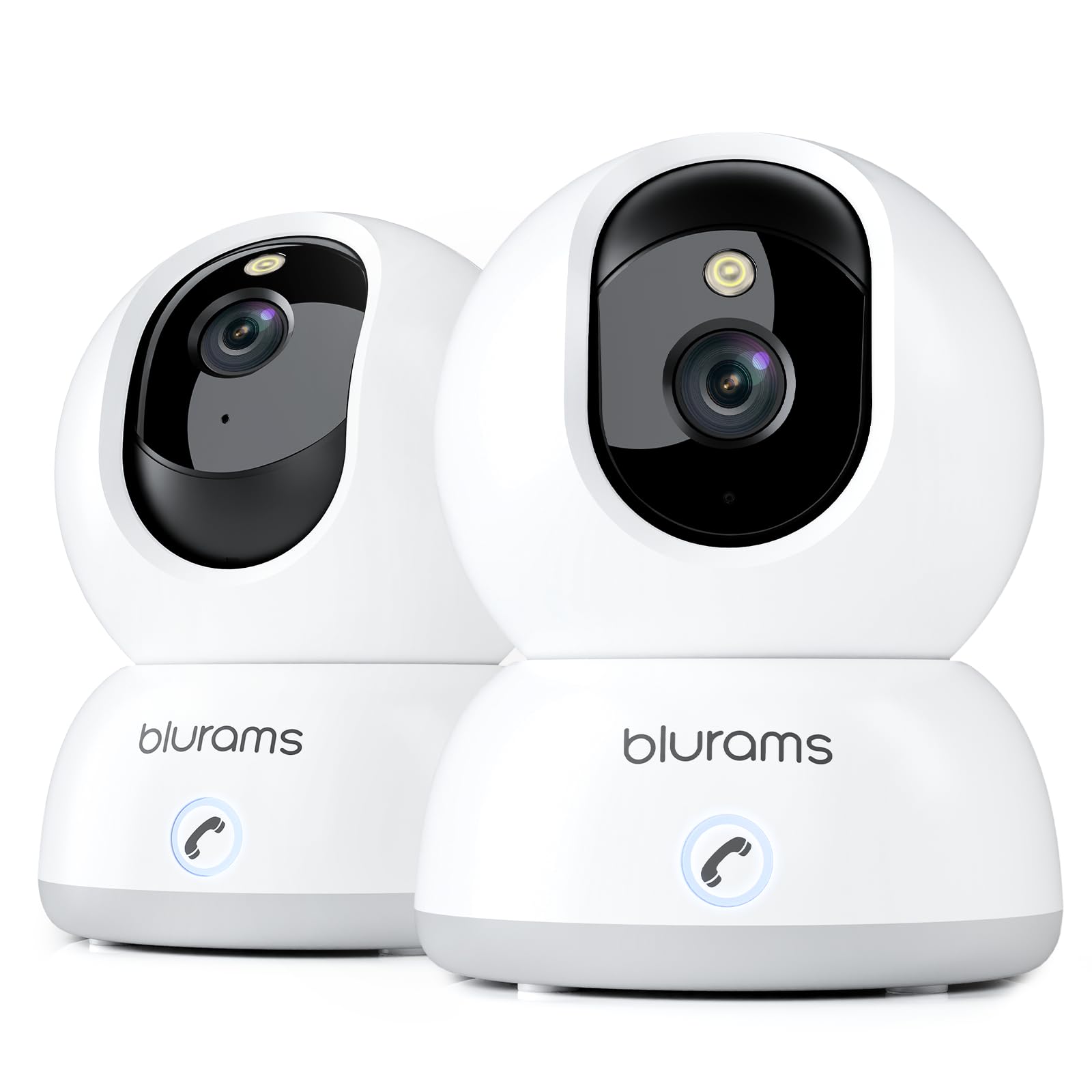 Photo 1 of blurams 2K Pet Camera, Cameras for Home Security with One-Touch Call, Indoor Camera w/Color Night Vision, Motion Tracking, Cloud & SD Card Storage (2Pack)